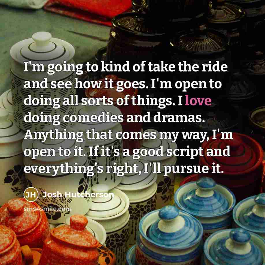 “I'm going to kind of take the ride and see…” quote by Josh Hutcherson