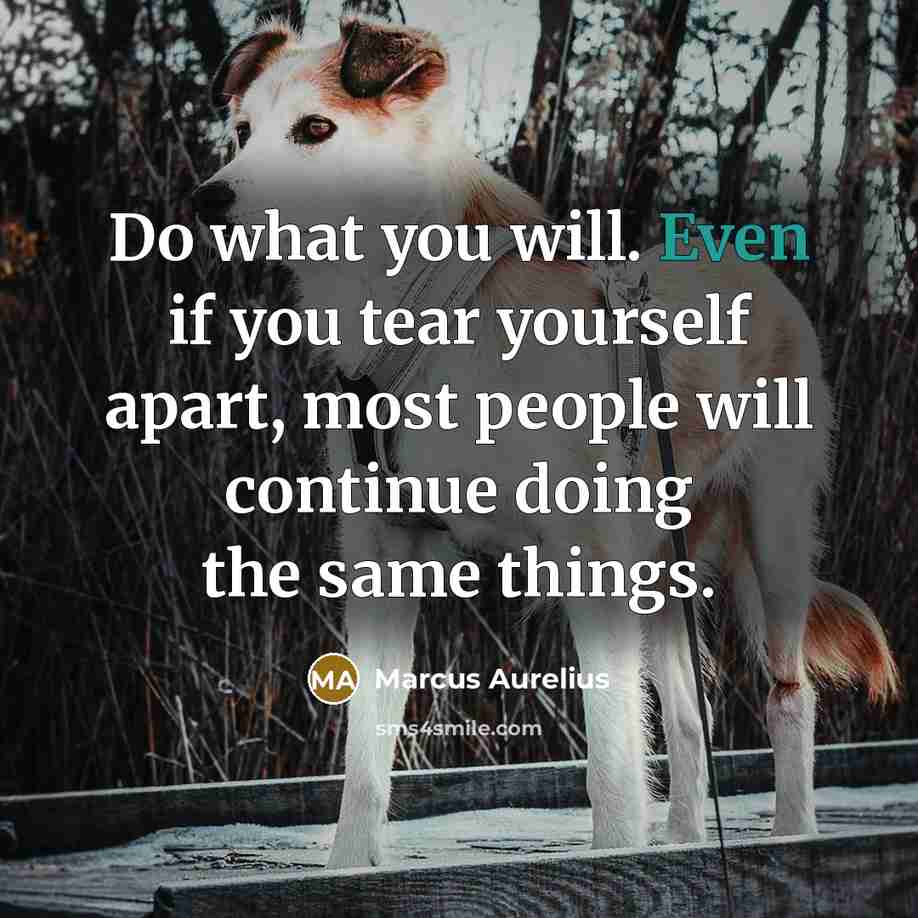 “Do what you will. Even if you tear yourself apart,…” quote by Marcus Aurelius
