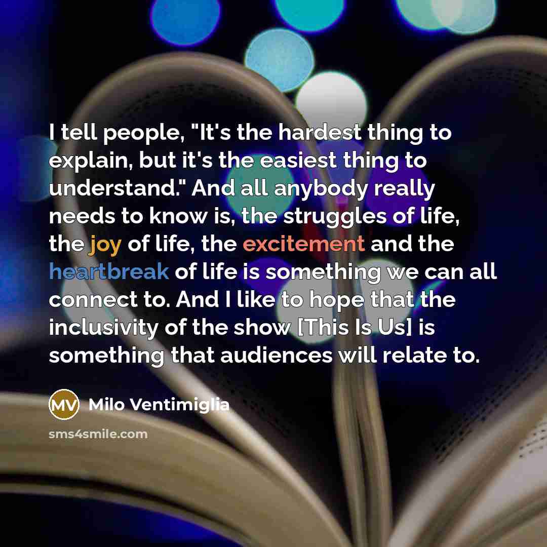 “I tell people, "It's the hardest thing to explain, but…” quote by Milo Ventimiglia