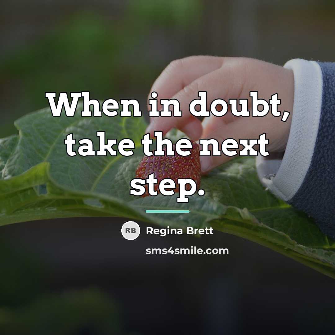 “When in doubt, take the next step.…” quote by Regina Brett