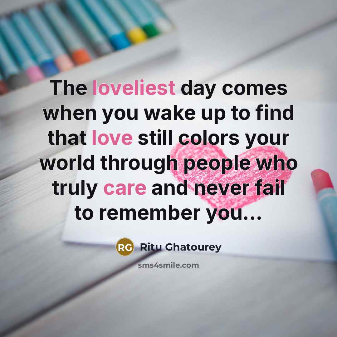 “The loveliest day comes when you wake up to find…” quote by Ritu Ghatourey