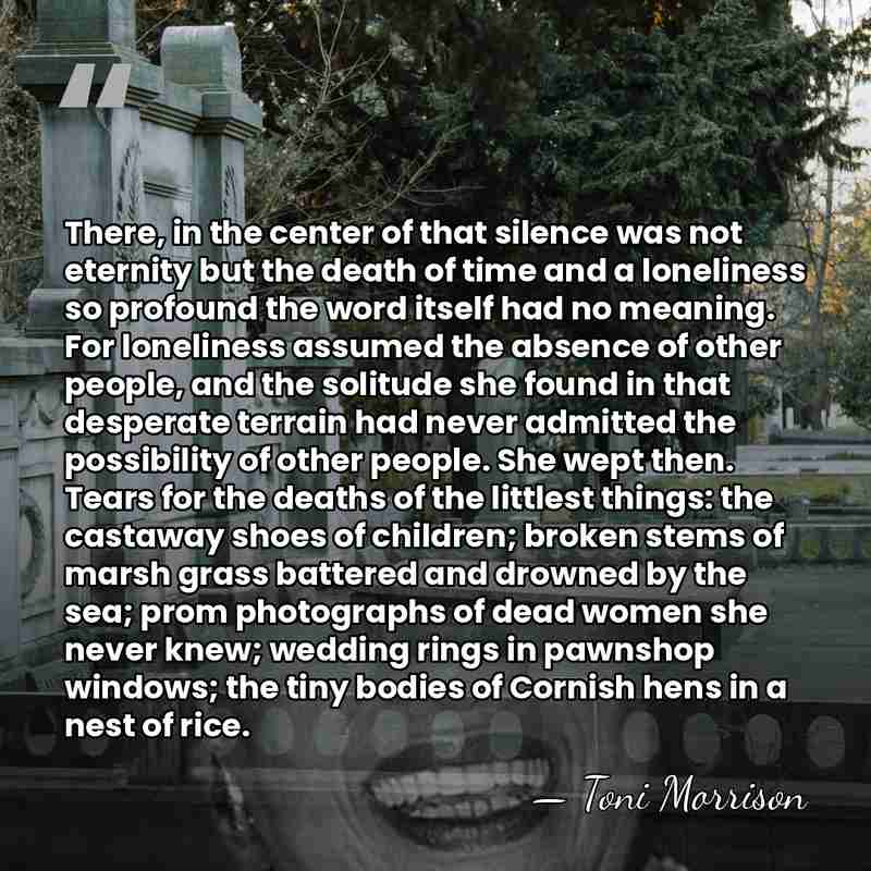 There, in the center of that silence was not eternity but the&hellip; - Toni Morrison