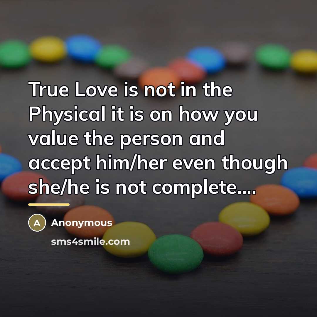“True Love is not in the Physical it is on…” quote by Anonymous
