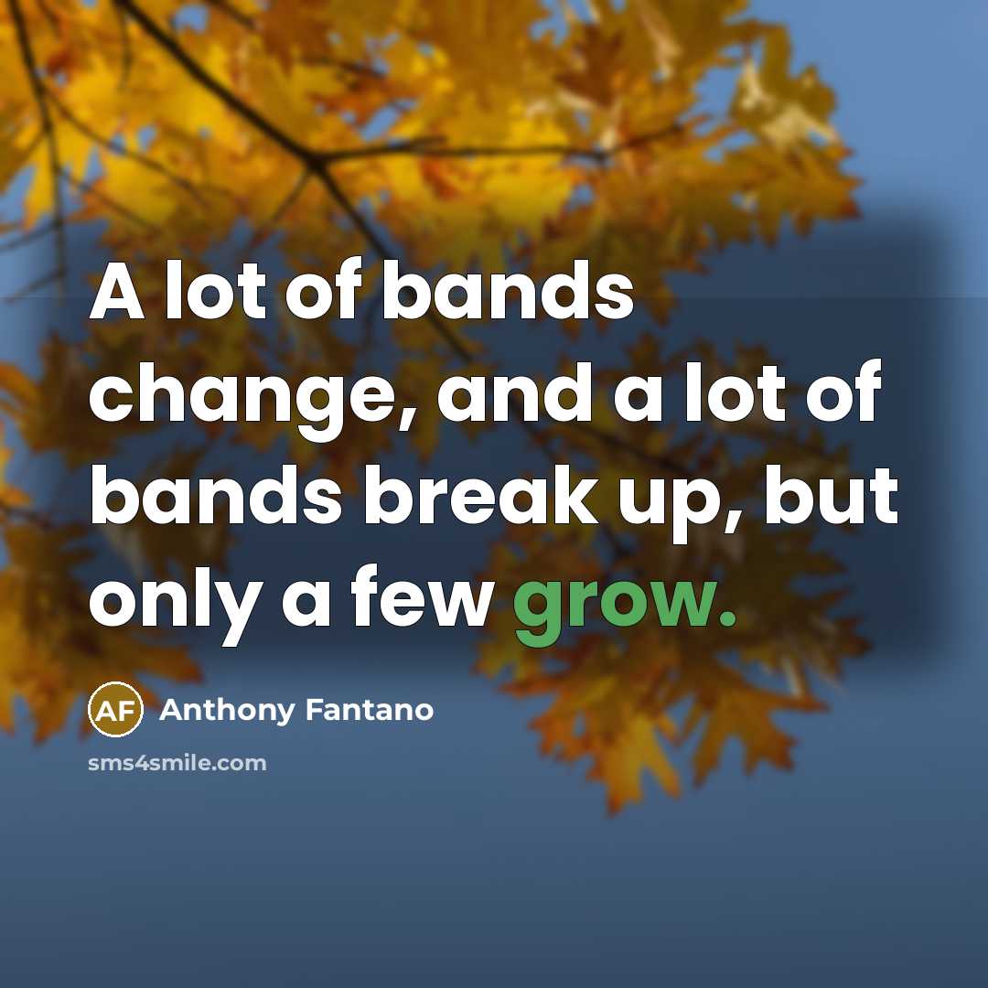 “A lot of bands change, and a lot of bands break up, but only a few grow.” quote by Anthony Fantano