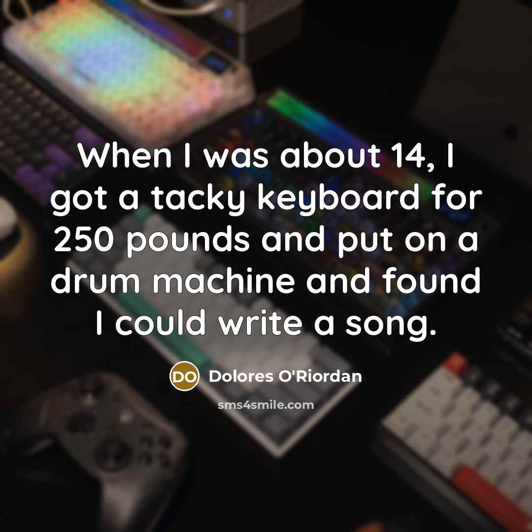 “When I was about 14, I got a tacky keyboard…” quote by Dolores O'Riordan