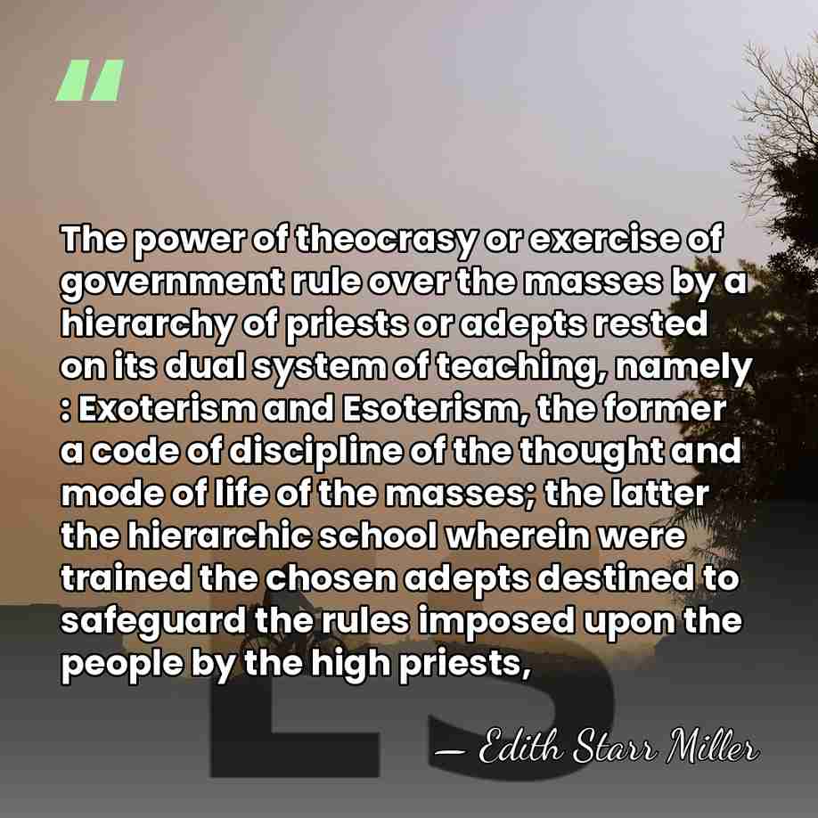 The power of theocrasy or exercise of government rule over the masses&hellip; - Edith Starr Miller