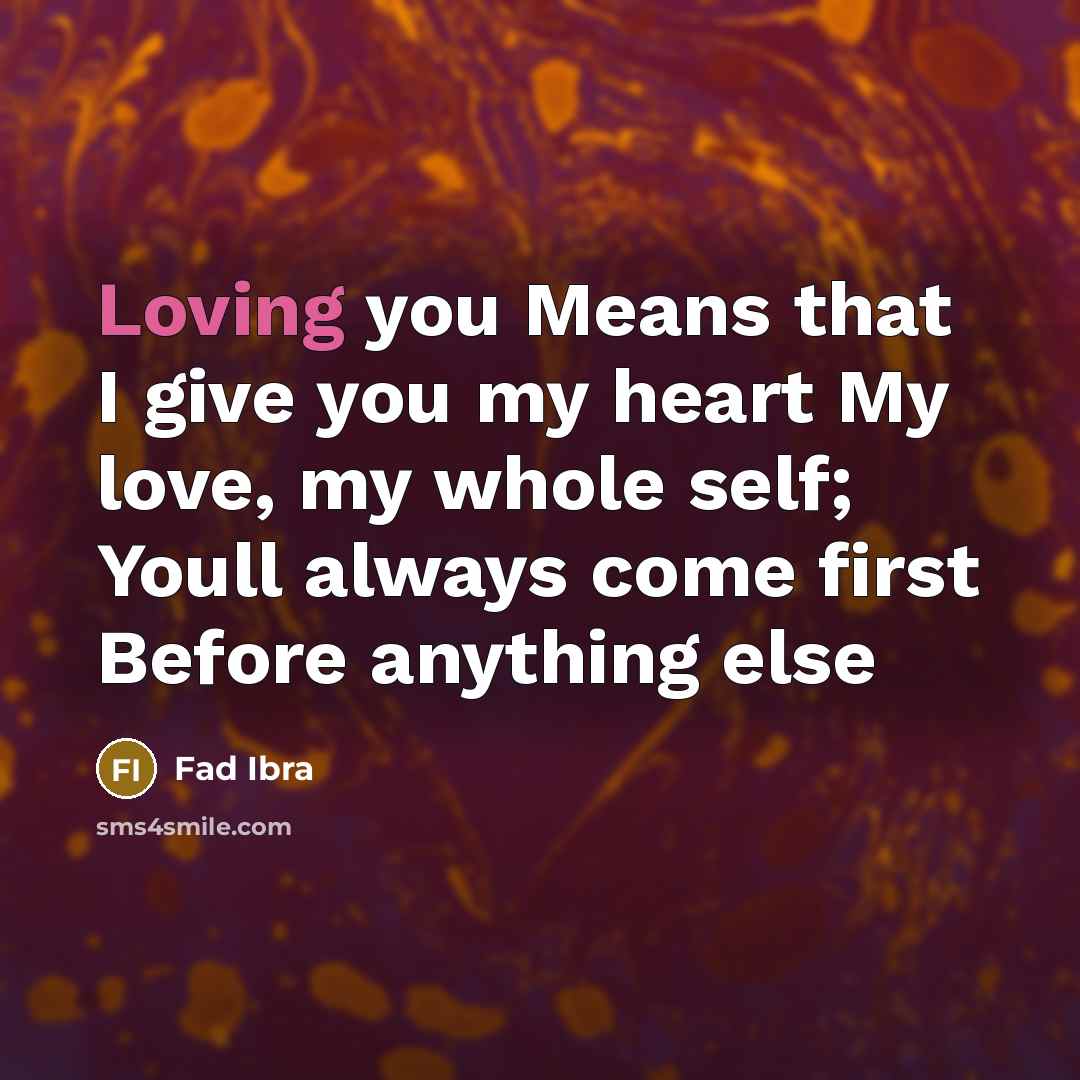 “Loving you Means that I give you my heart My…” quote by Fad Ibra