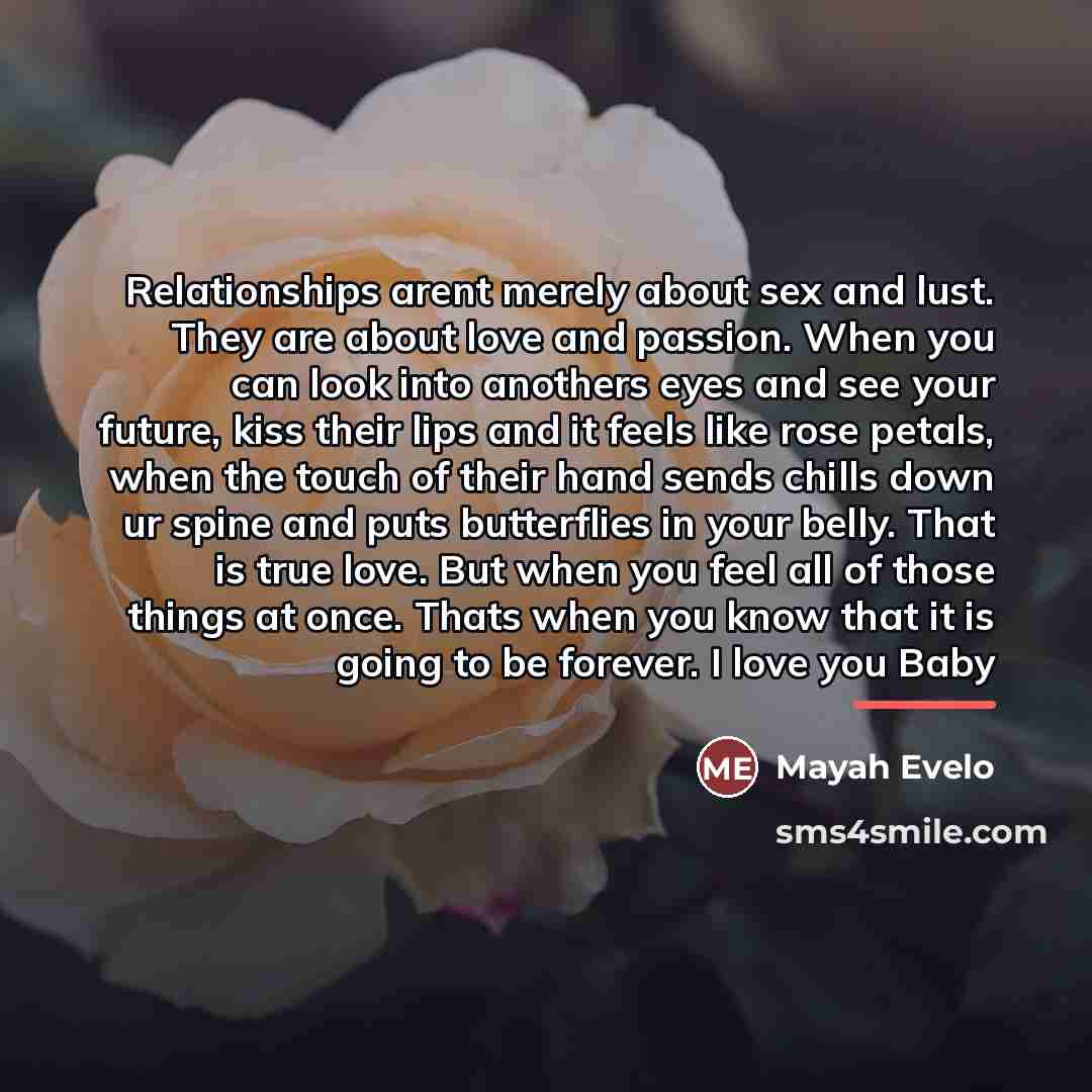“Relationships arent merely about sex and lust. They are about…” quote by Mayah Evelo