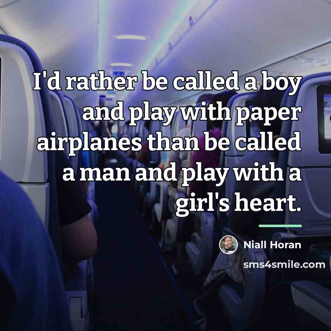 “I'd rather be called a boy and play with paper…” quote by Niall Horan