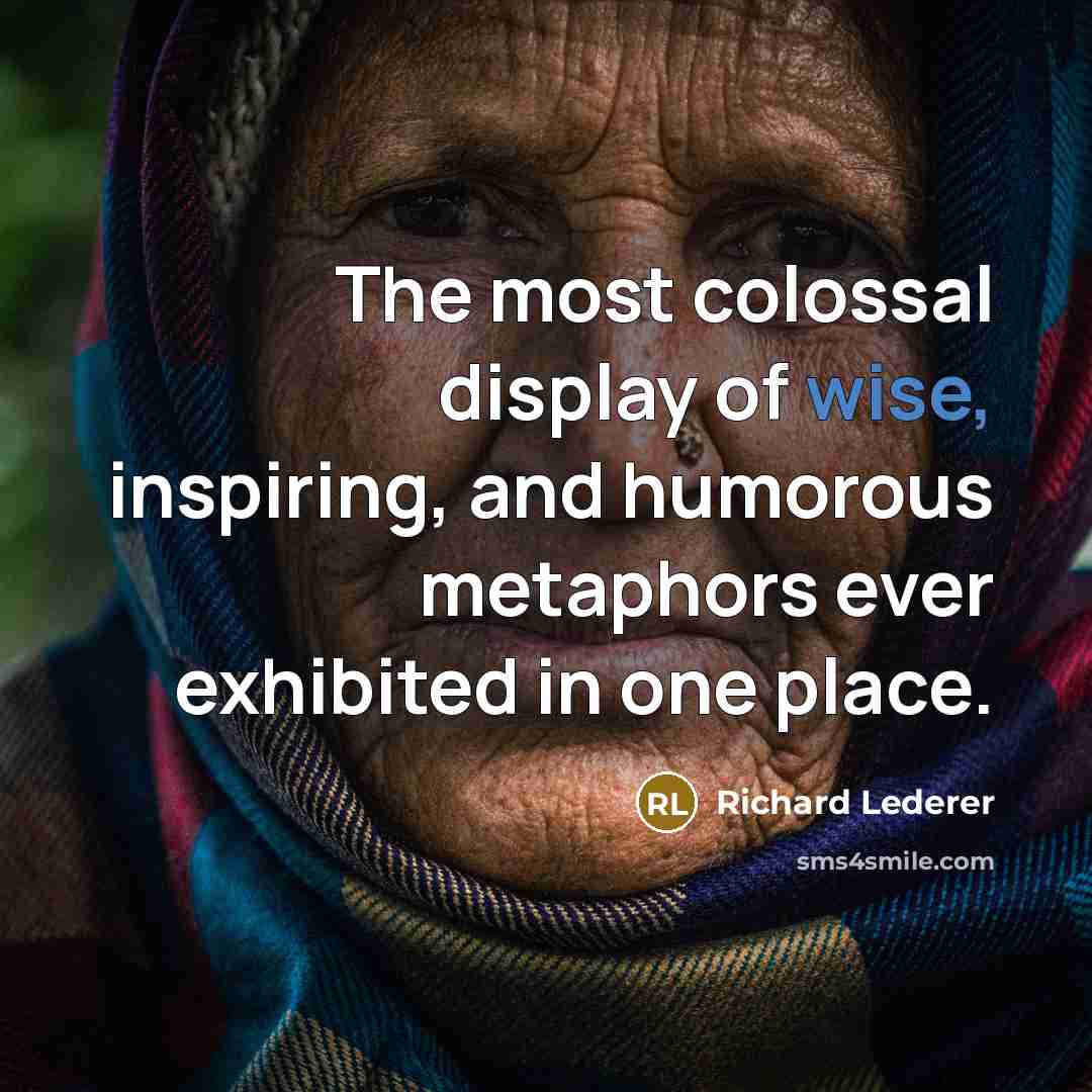 “The most colossal display of wise, inspiring, and humorous metaphors…” quote by Richard Lederer