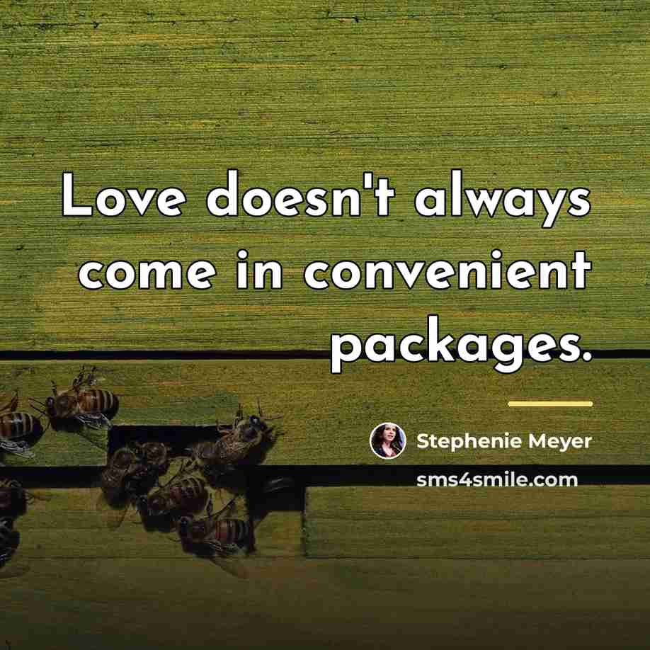 “Love doesn't always come in convenient packages.…” quote by Stephenie Meyer
