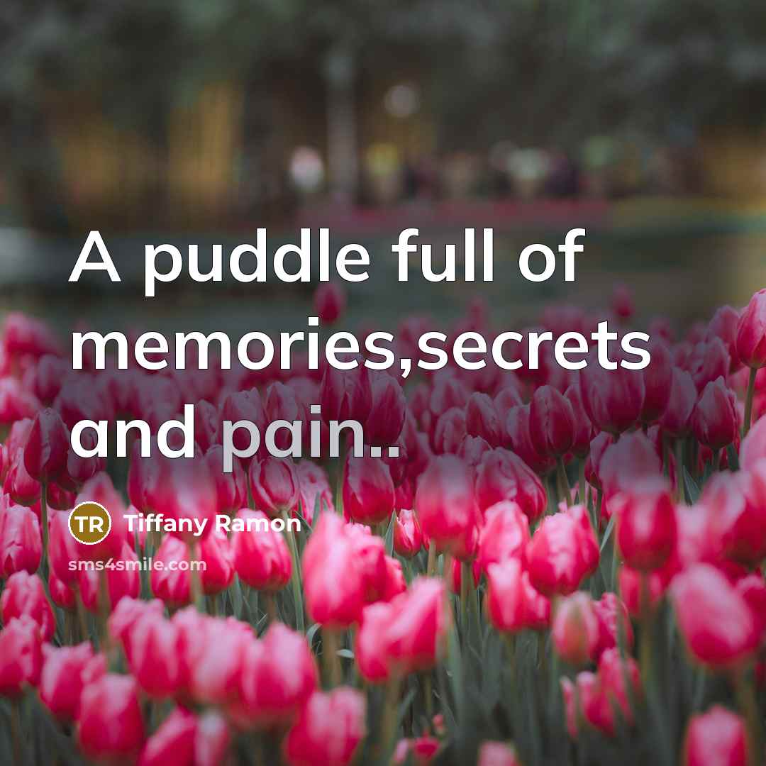 “A puddle full of memories,secrets and pain..…” quote by Tiffany Ramon
