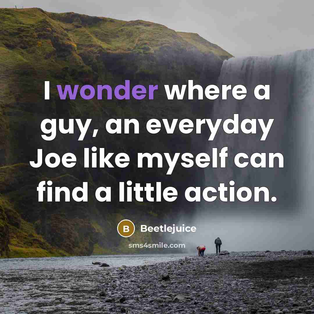 “I wonder where a guy, an everyday Joe like myself…” quote by Beetlejuice