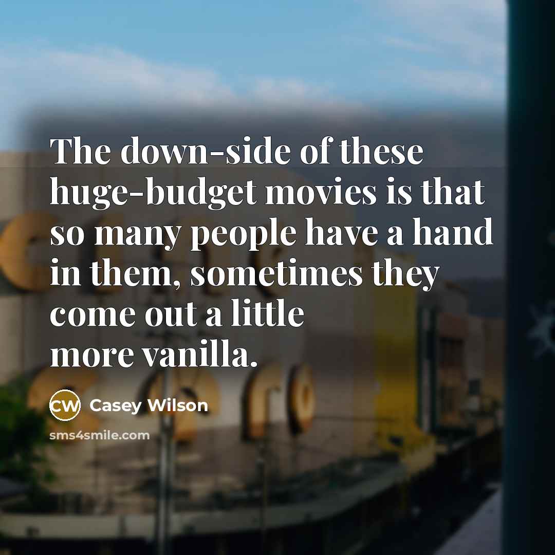 “The down-side of these huge-budget movies is that so many…” quote by Casey Wilson