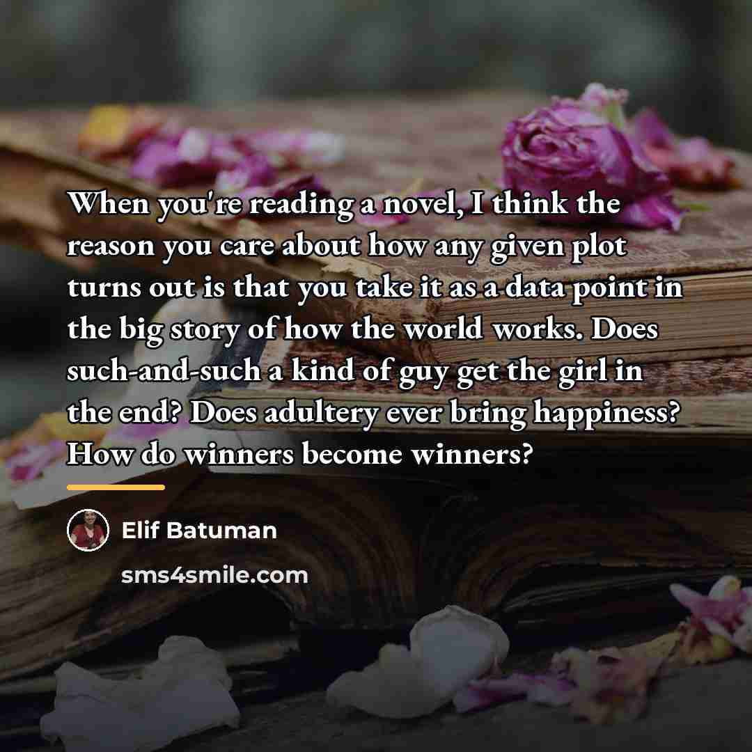 “When you're reading a novel, I think the reason you…” quote by Elif Batuman