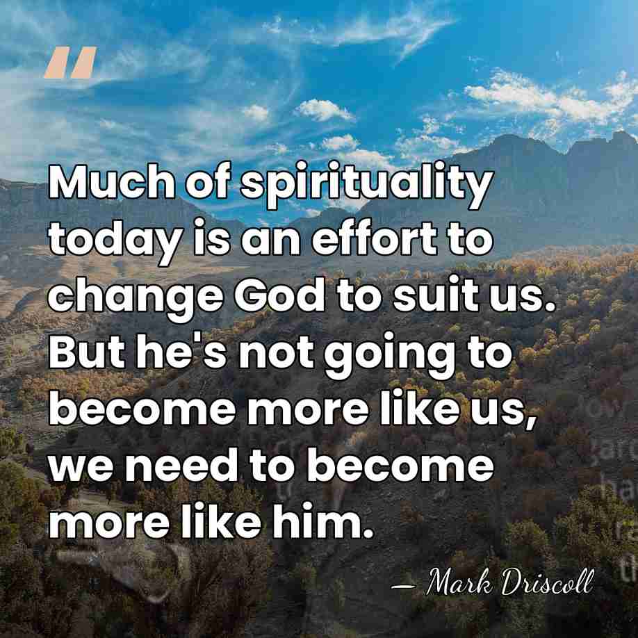 Much of spirituality today is an effort to change God to suit&hellip; - Mark Driscoll