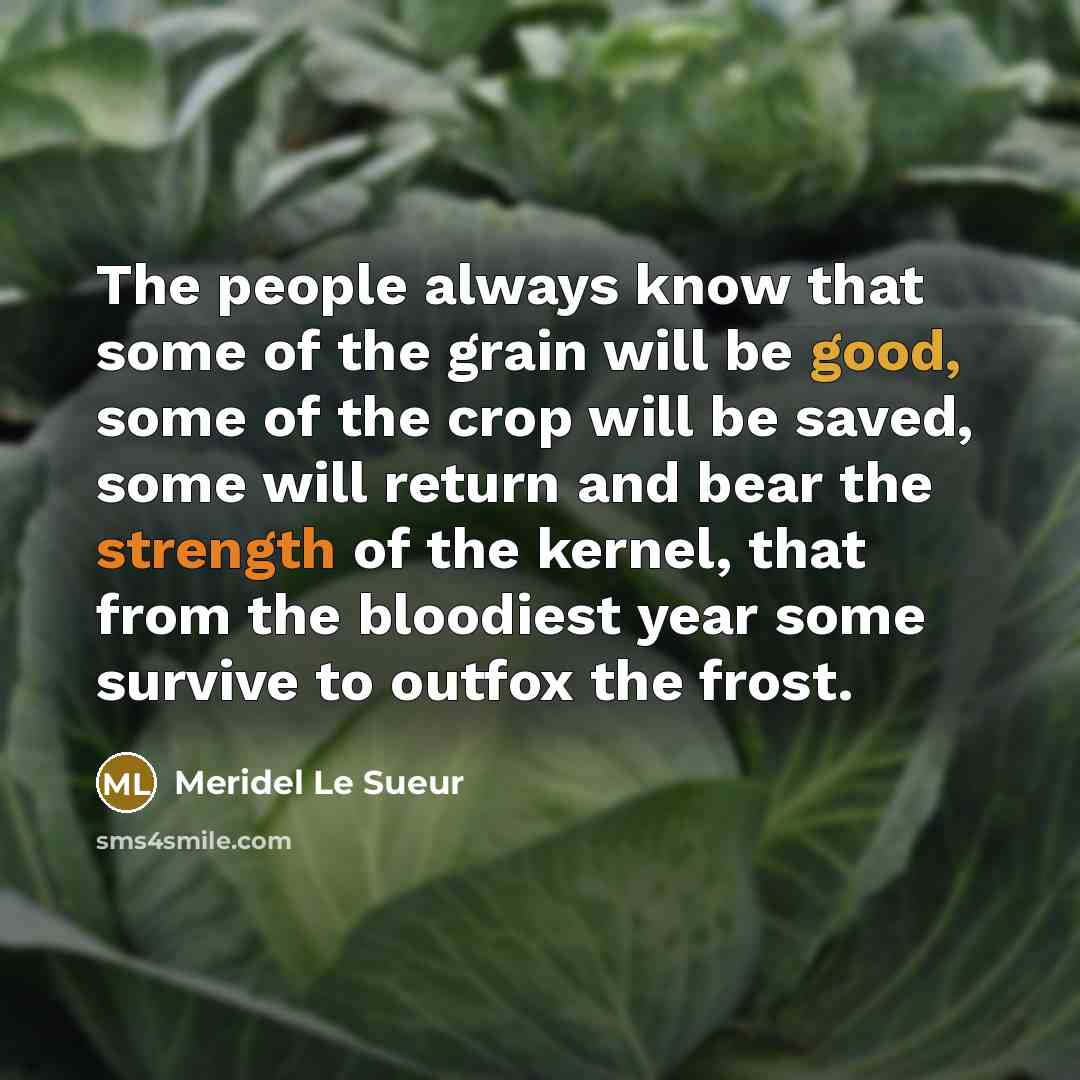 “The people always know that some of the grain will…” quote by Meridel Le Sueur