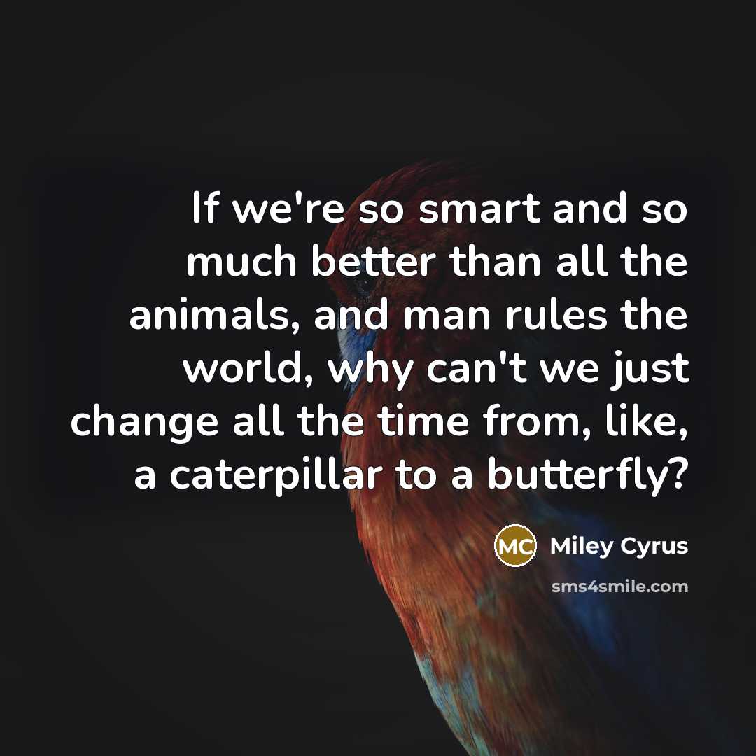 “If we're so smart and so much better than all…” quote by Miley Cyrus