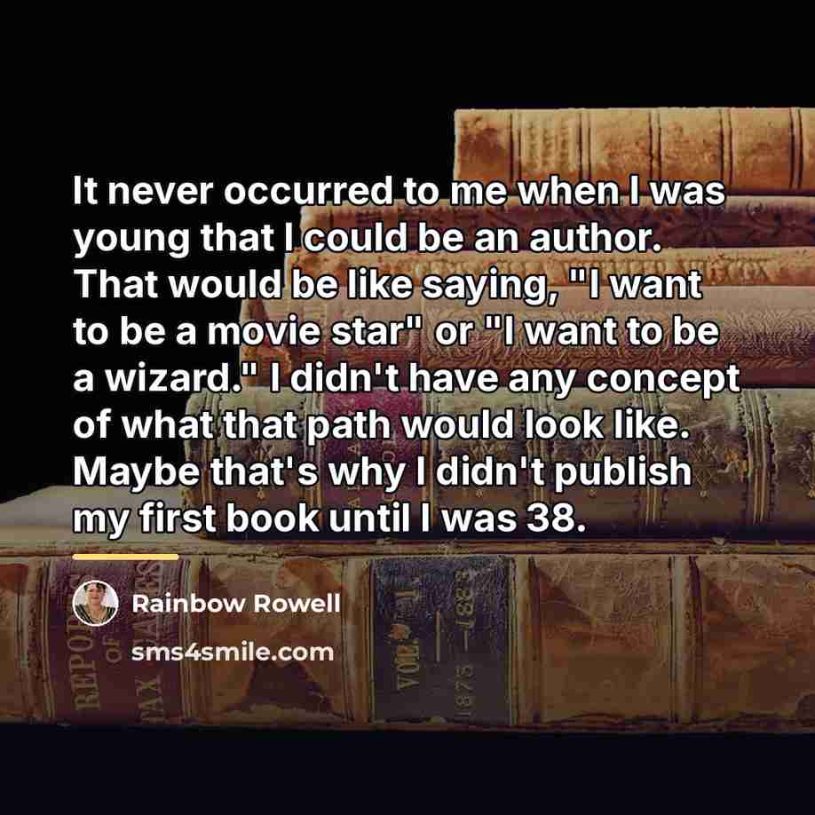 “It never occurred to me when I was young that…” quote by Rainbow Rowell