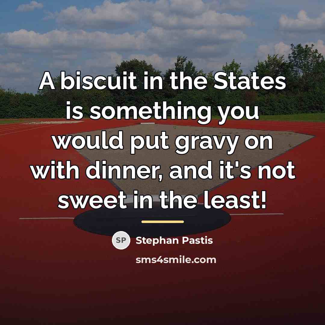 “A biscuit in the States is something you would put…” quote by Stephan Pastis