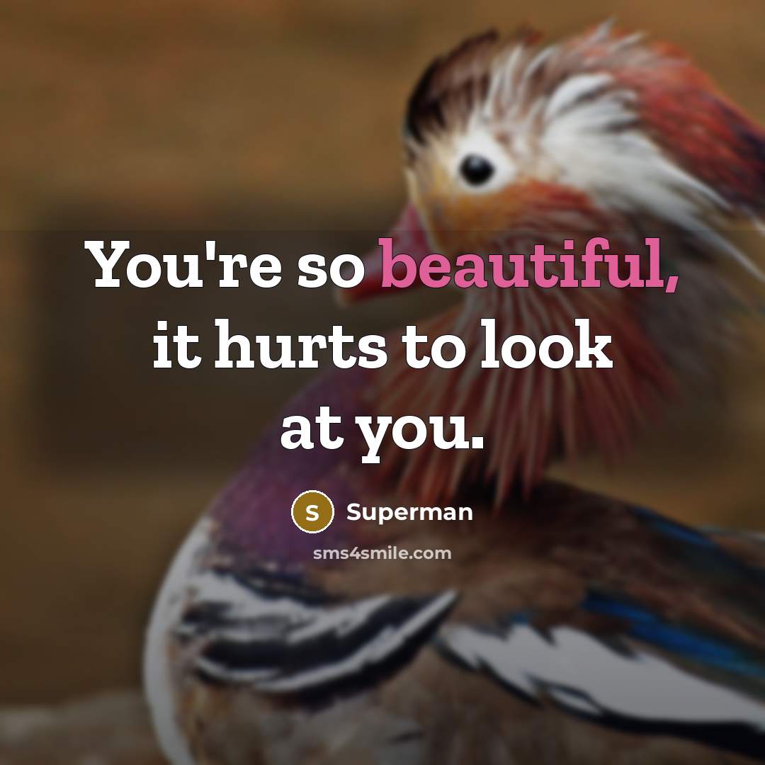 “You're so beautiful, it hurts to look at you.…” quote by Superman