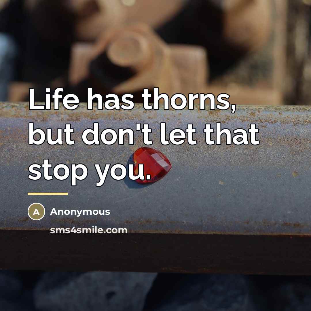 “Life has thorns, but don't let that stop you.…” quote by Anonymous