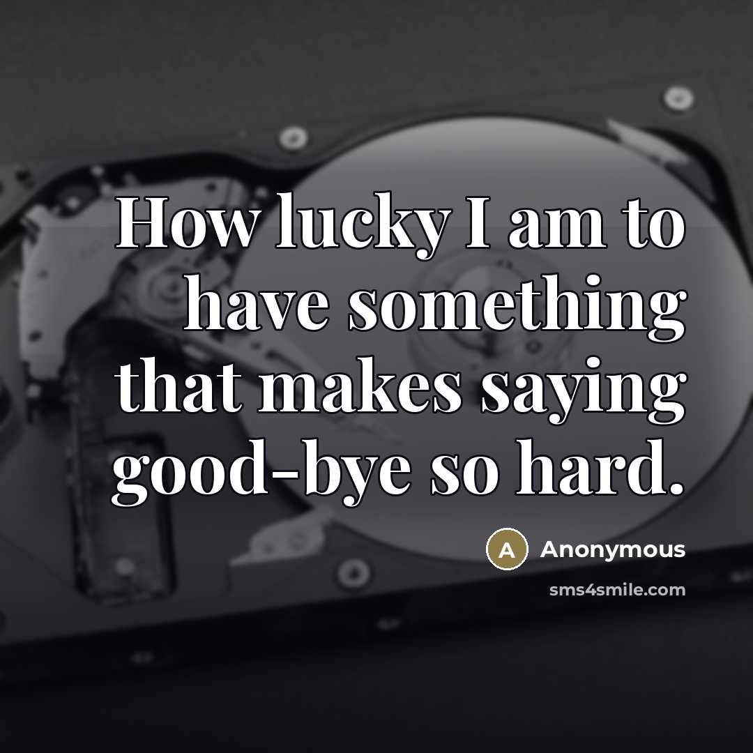 “How lucky I am to have something that makes saying…” quote by Anonymous
