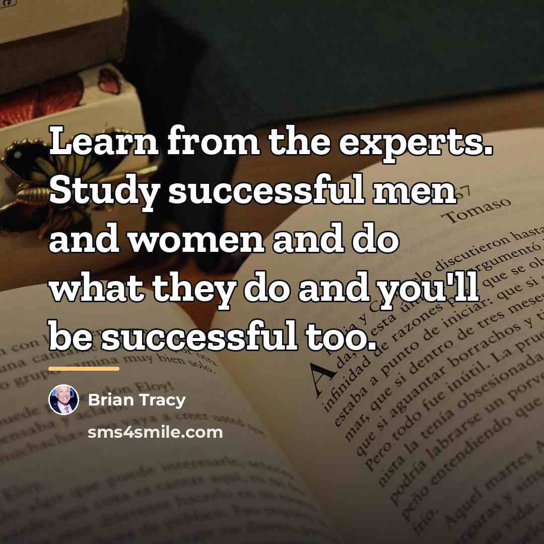 “Learn from the experts. Study successful men and women and…” quote by Brian Tracy