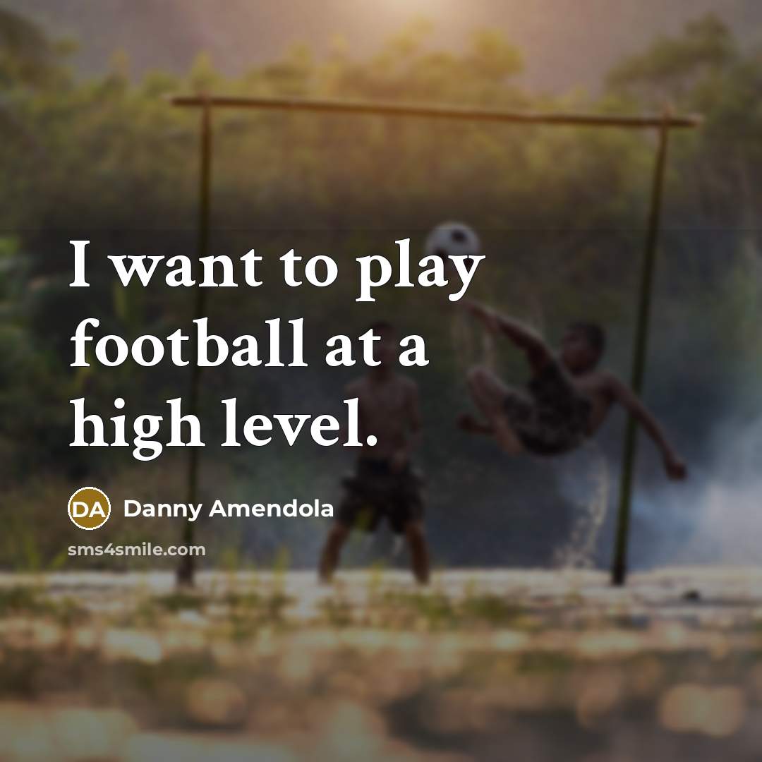 “I want to play football at a high level.…” quote by Danny Amendola