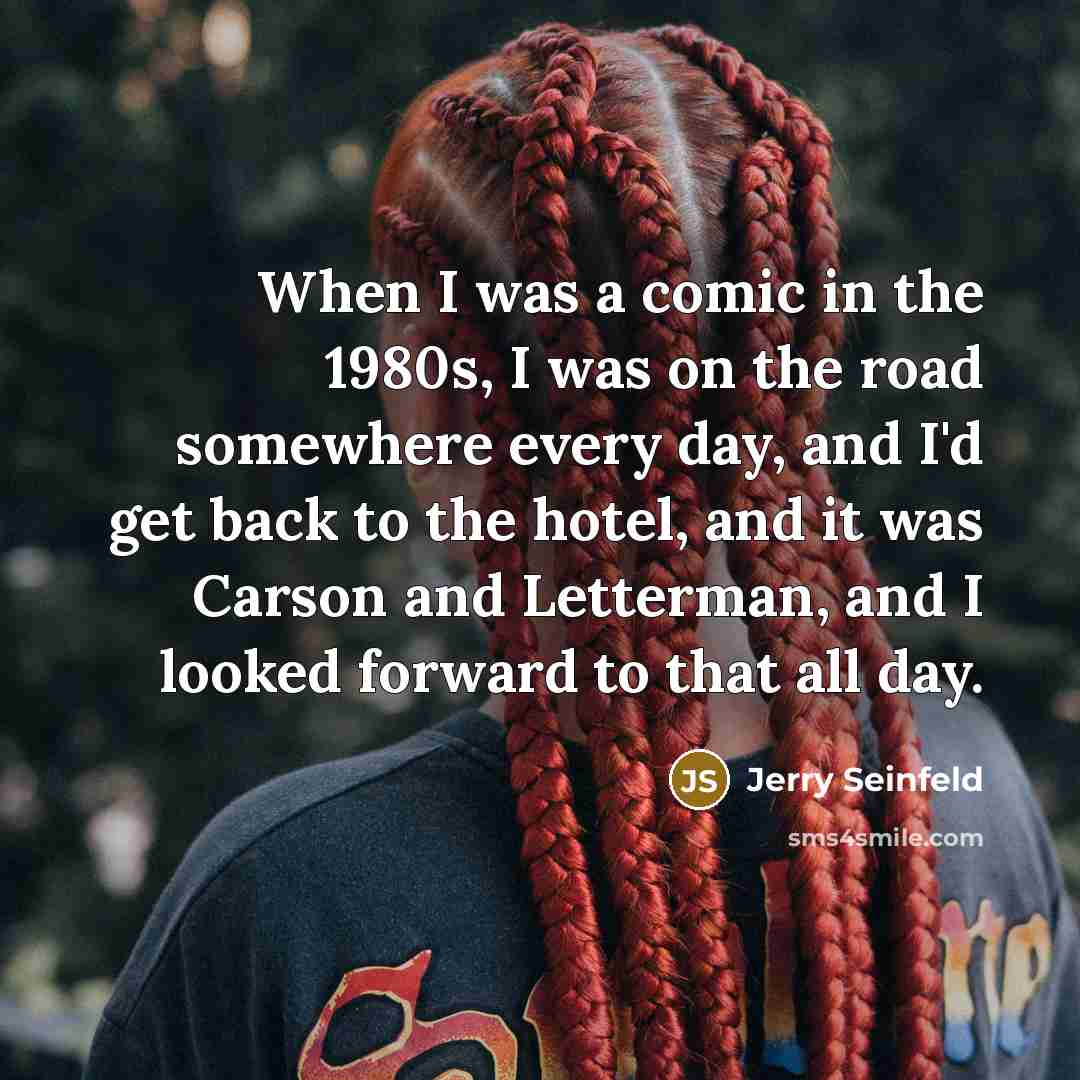 “When I was a comic in the 1980s, I was…” quote by Jerry Seinfeld