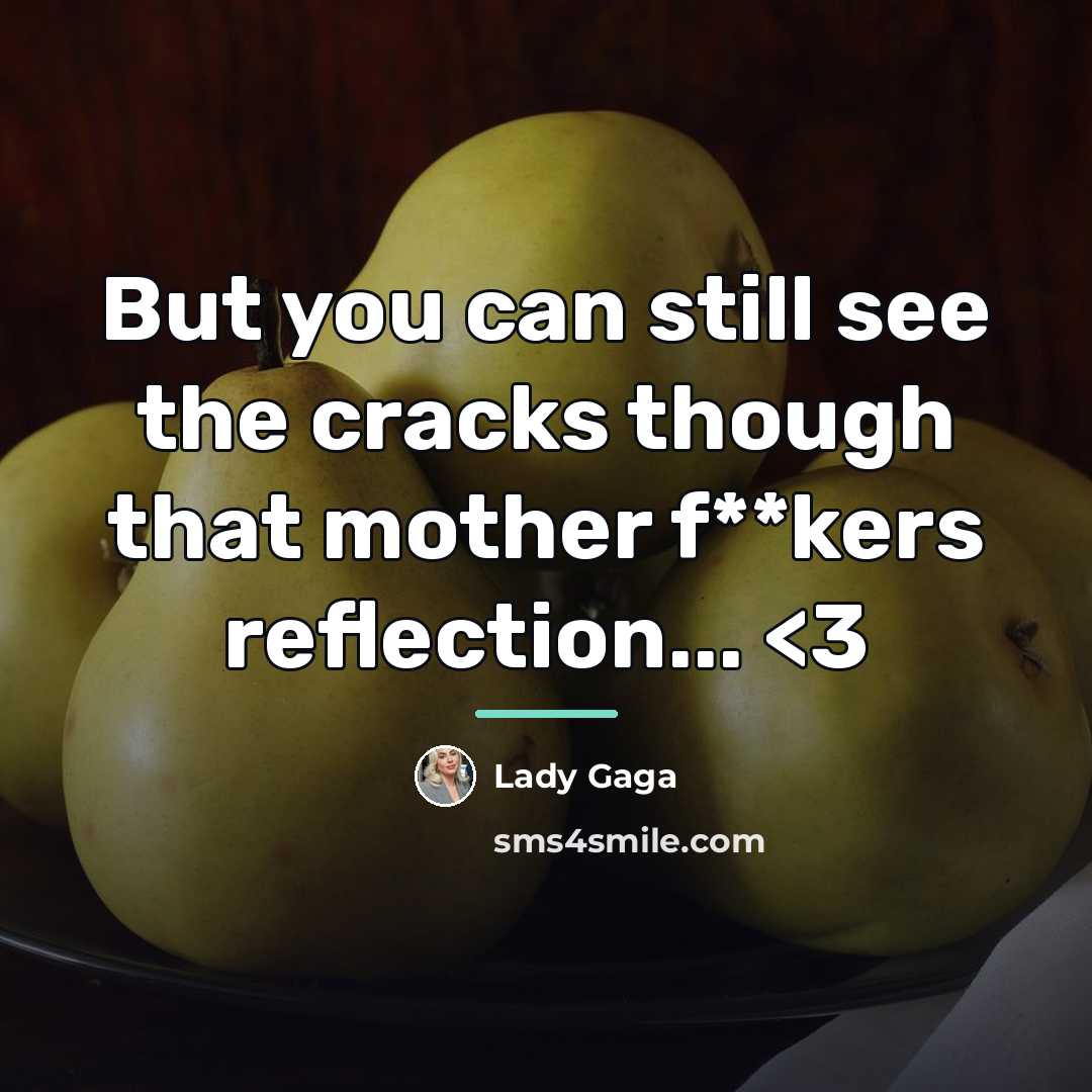 “But you can still see the cracks though that mother…” quote by Lady Gaga