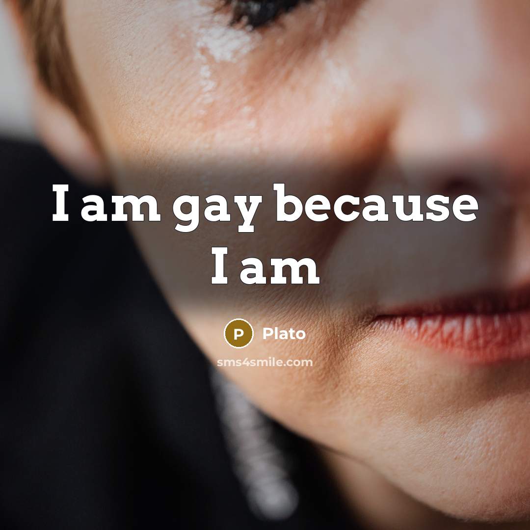 “I am gay because I am…” quote by Plato