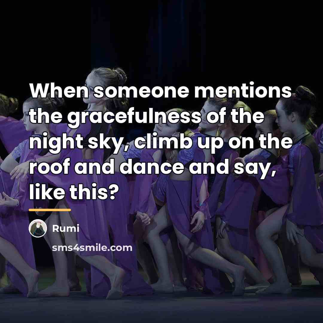 “When someone mentions the gracefulness of the night sky, climb…” quote by Rumi