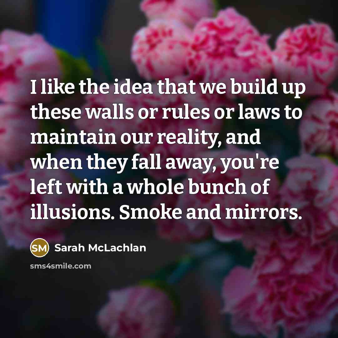 “I like the idea that we build up these walls…” quote by Sarah McLachlan