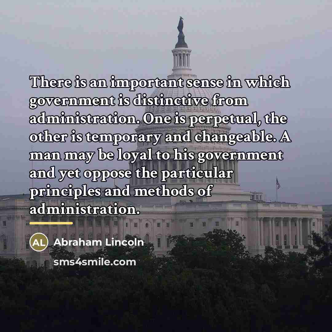 “There is an important sense in which government is distinctive…” quote by Abraham Lincoln