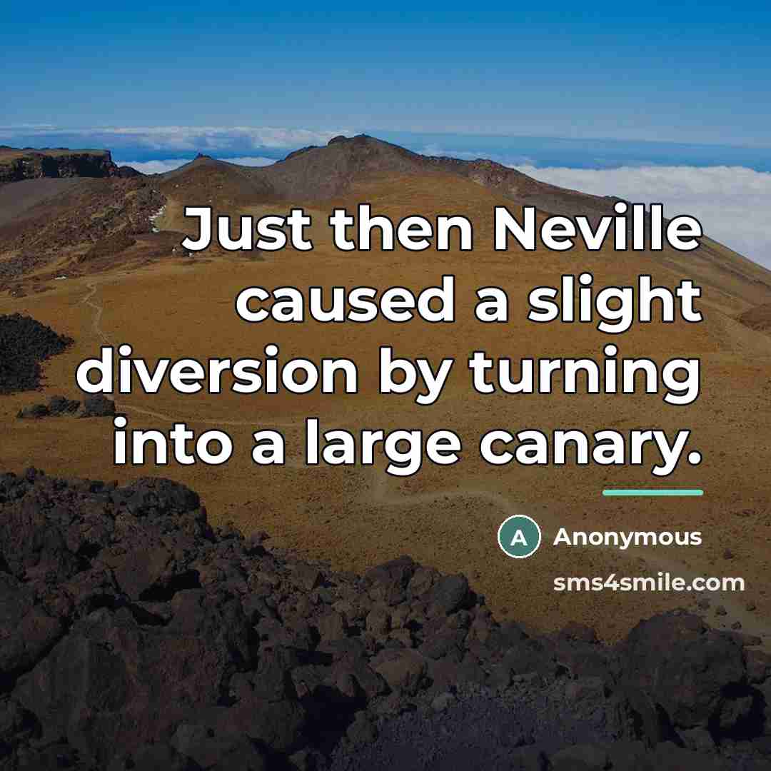 “Just then Neville caused a slight diversion by turning into…” quote by Anonymous