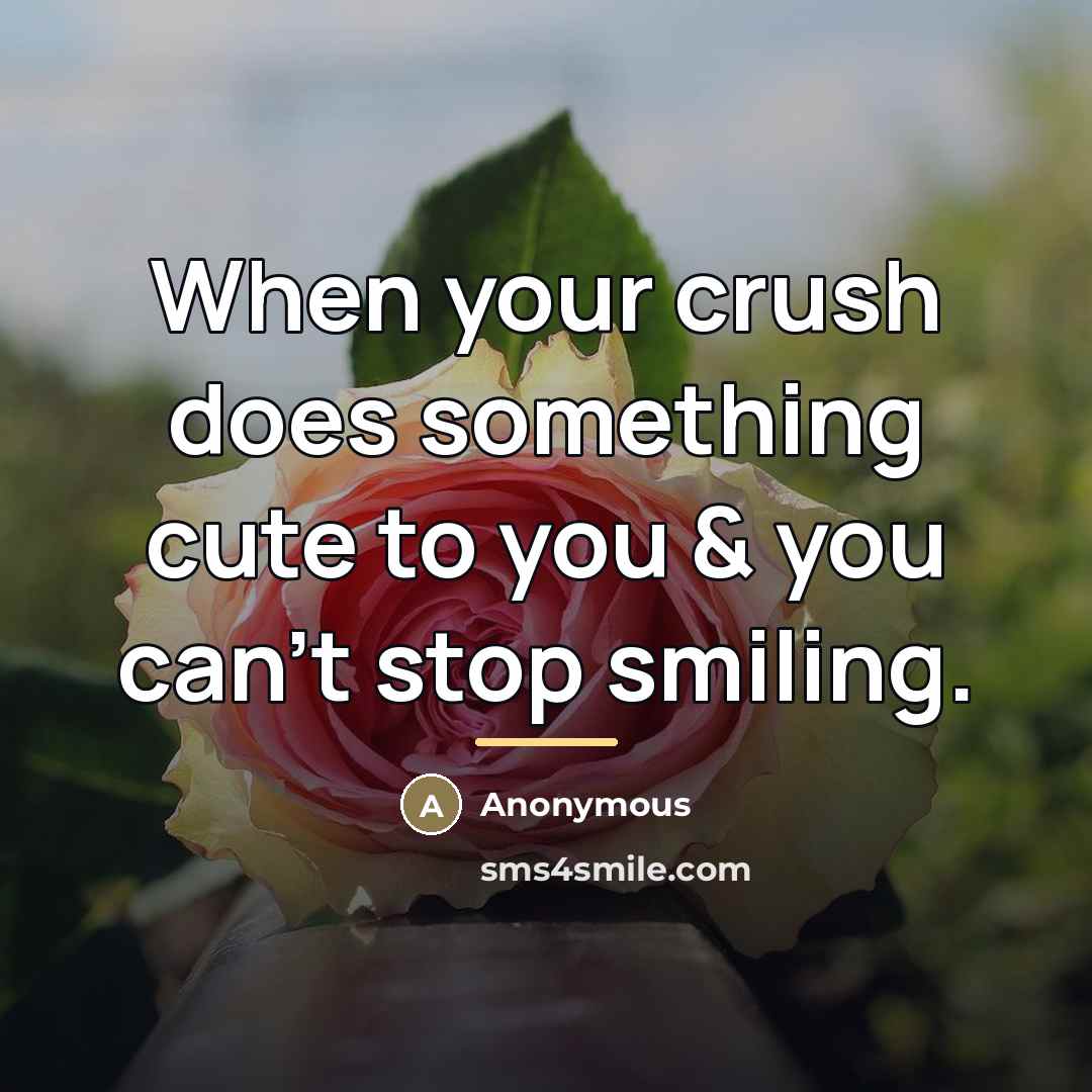 “When your crush does something cute to you & you…” quote by Anonymous