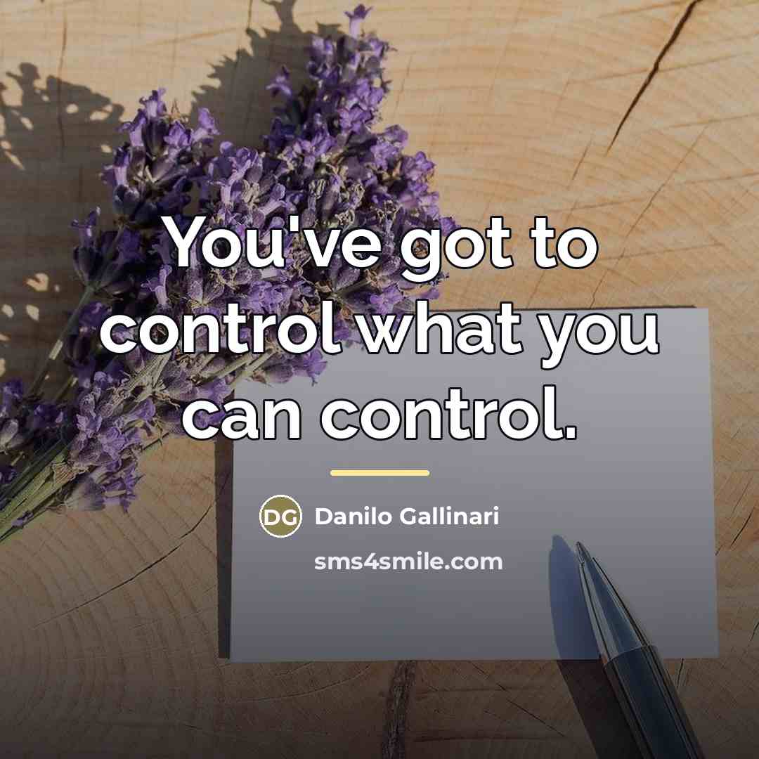 “You've got to control what you can control.…” quote by Danilo Gallinari