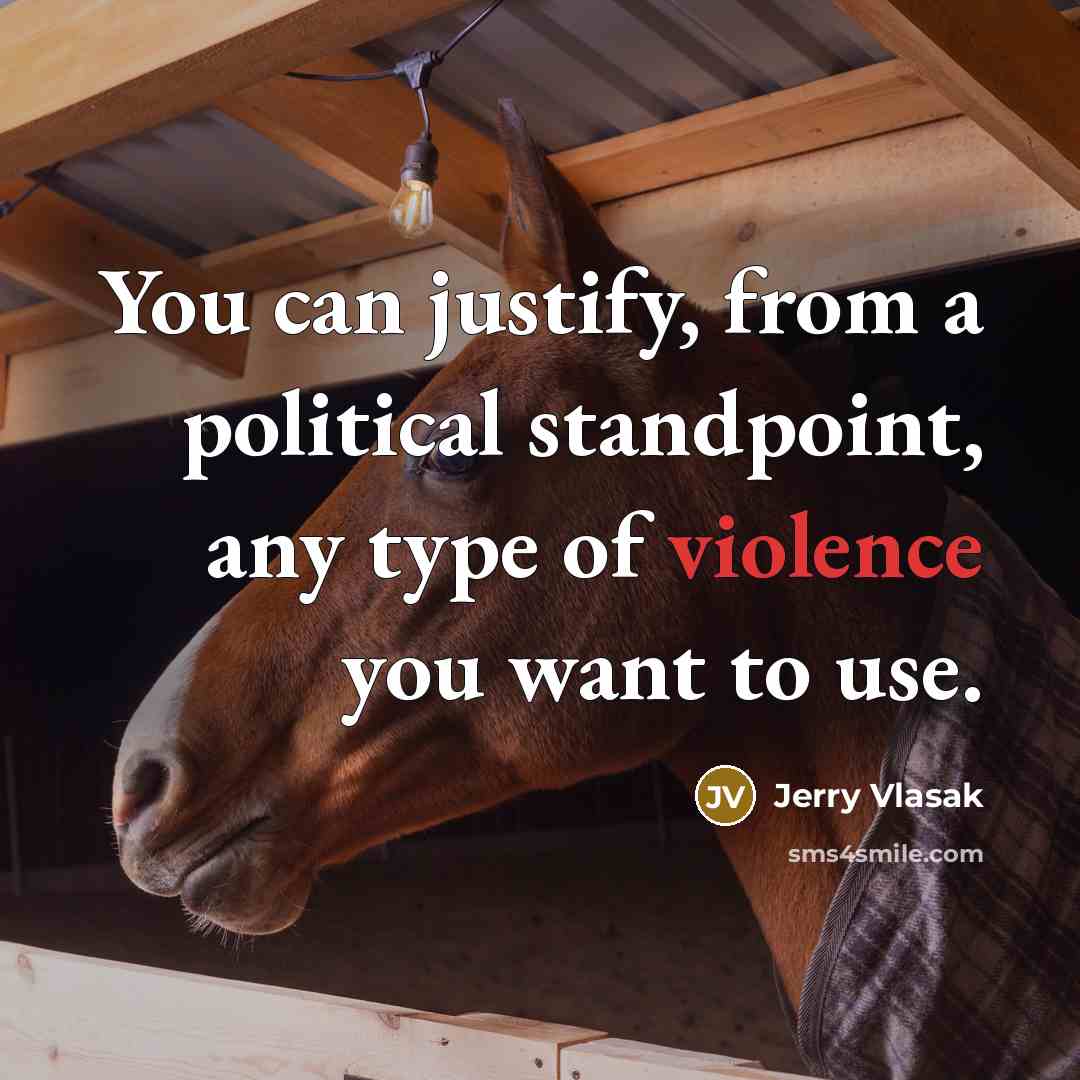 “You can justify, from a political standpoint, any type of…” quote by Jerry Vlasak