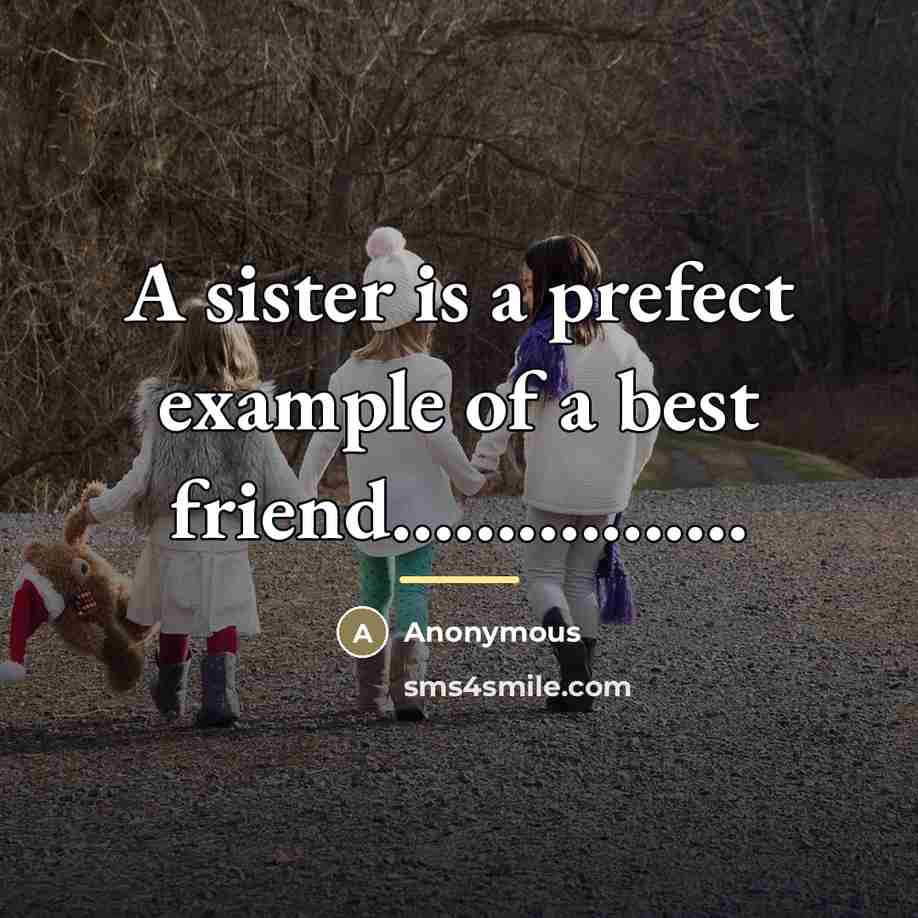 “A sister is a prefect example of a best friend.................…” quote by Anonymous