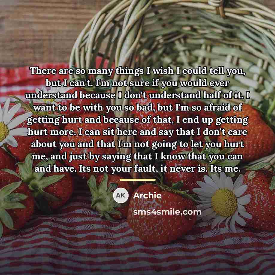 “There are so many things I wish I could tell…” quote by Archie