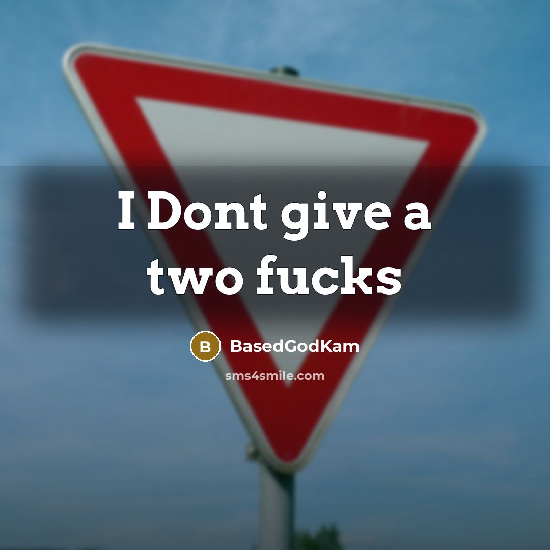 “I Dont give a two fucks” quote by BasedGodKam