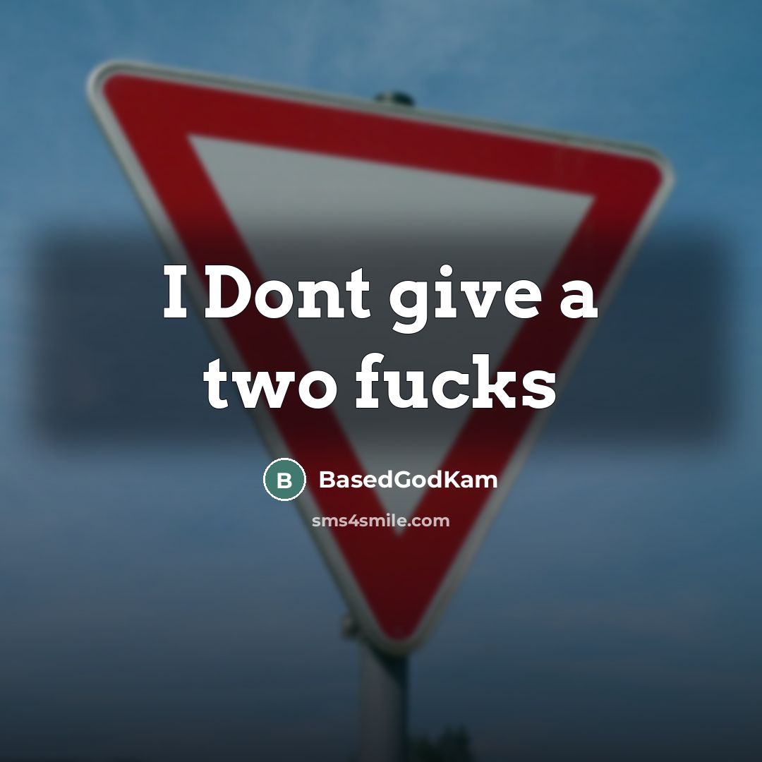 “I Dont give a two fucks…” quote by BasedGodKam