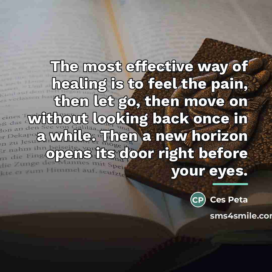 “The most effective way of healing is to feel the…” quote by Ces Peta