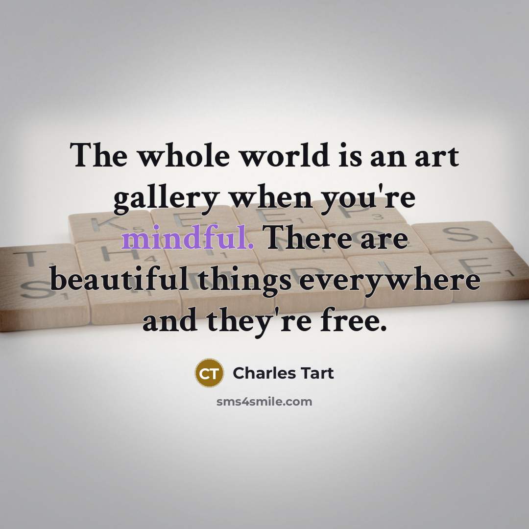 “The whole world is an art gallery when you're mindful.…” quote by Charles Tart