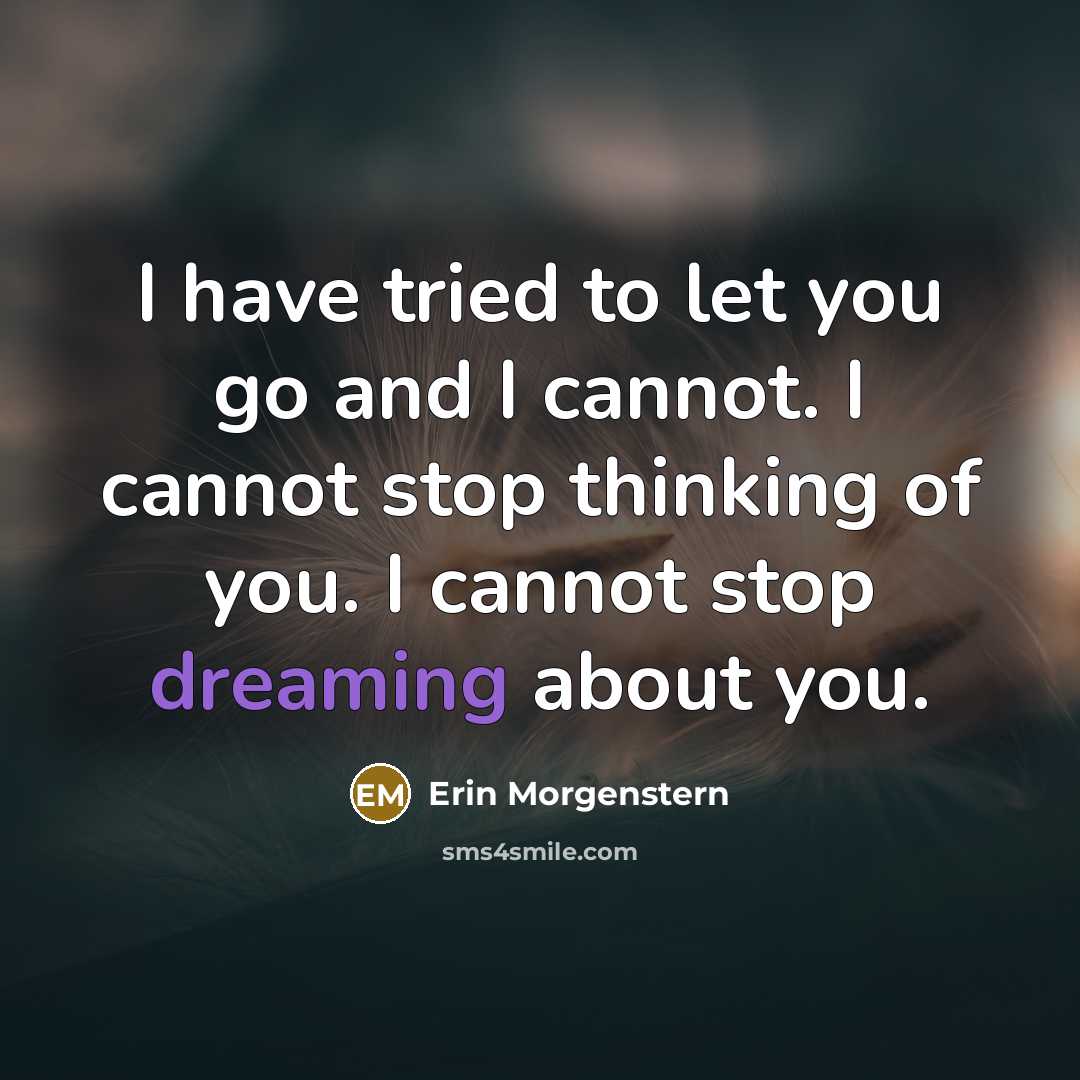 “I have tried to let you go and I cannot.…” quote by Erin Morgenstern
