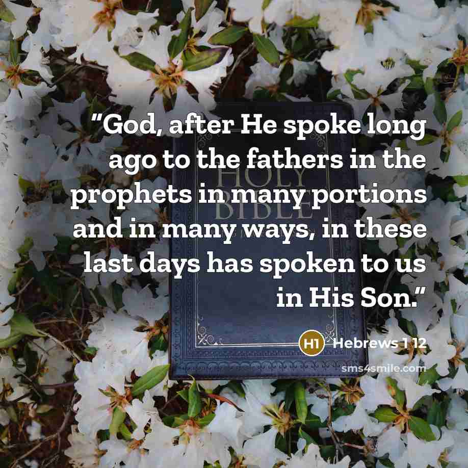 “God, after He spoke long ago to the fathers in the prophets in many portions and in many ways, in these last days has spoken to us in His Son.” quote by Hebrews 1 12