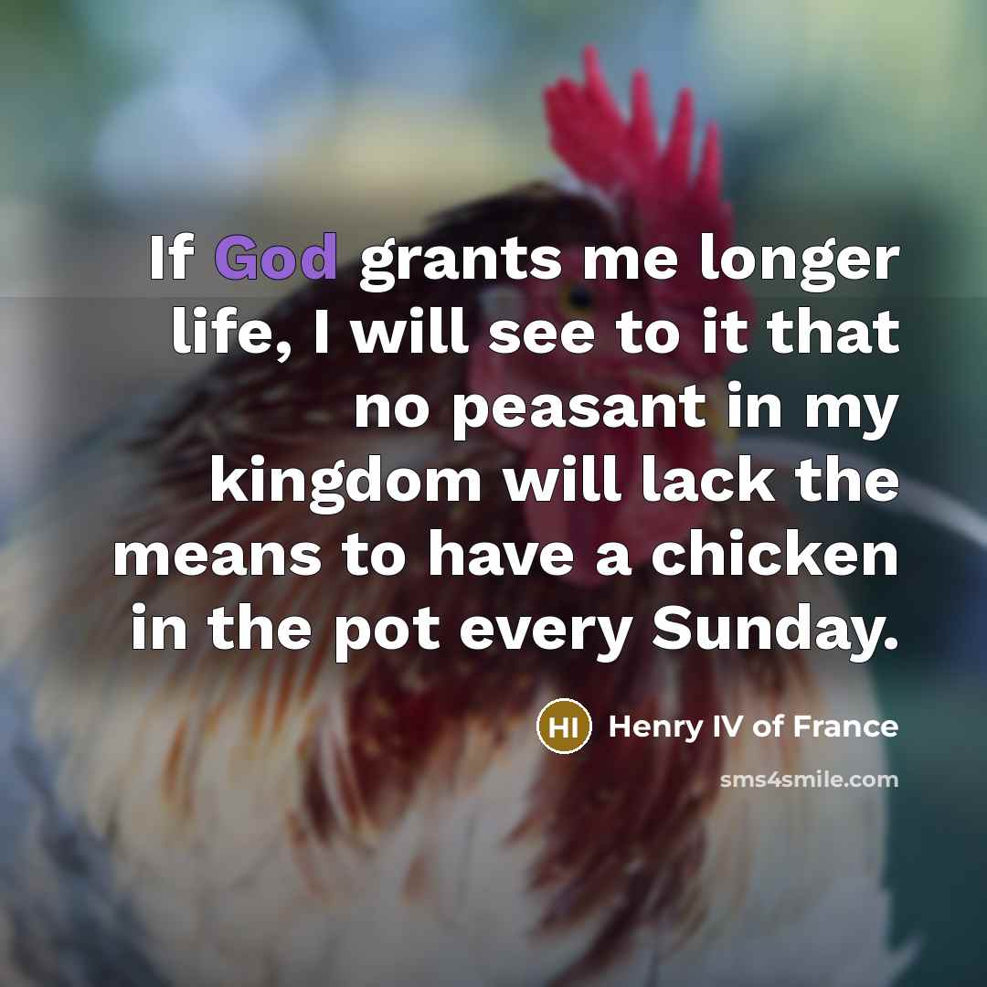 “If God grants me longer life, I will see to…” quote by Henry IV of France