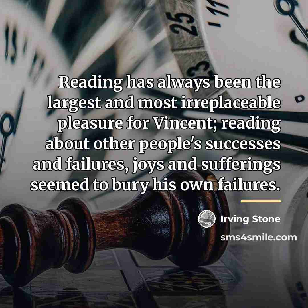 “Reading has always been the largest and most irreplaceable pleasure…” quote by Irving Stone