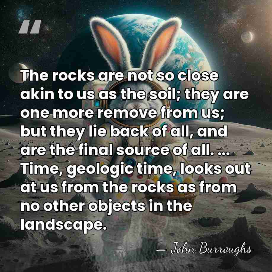 The rocks are not so close akin to us as the soil;&hellip; - John Burroughs